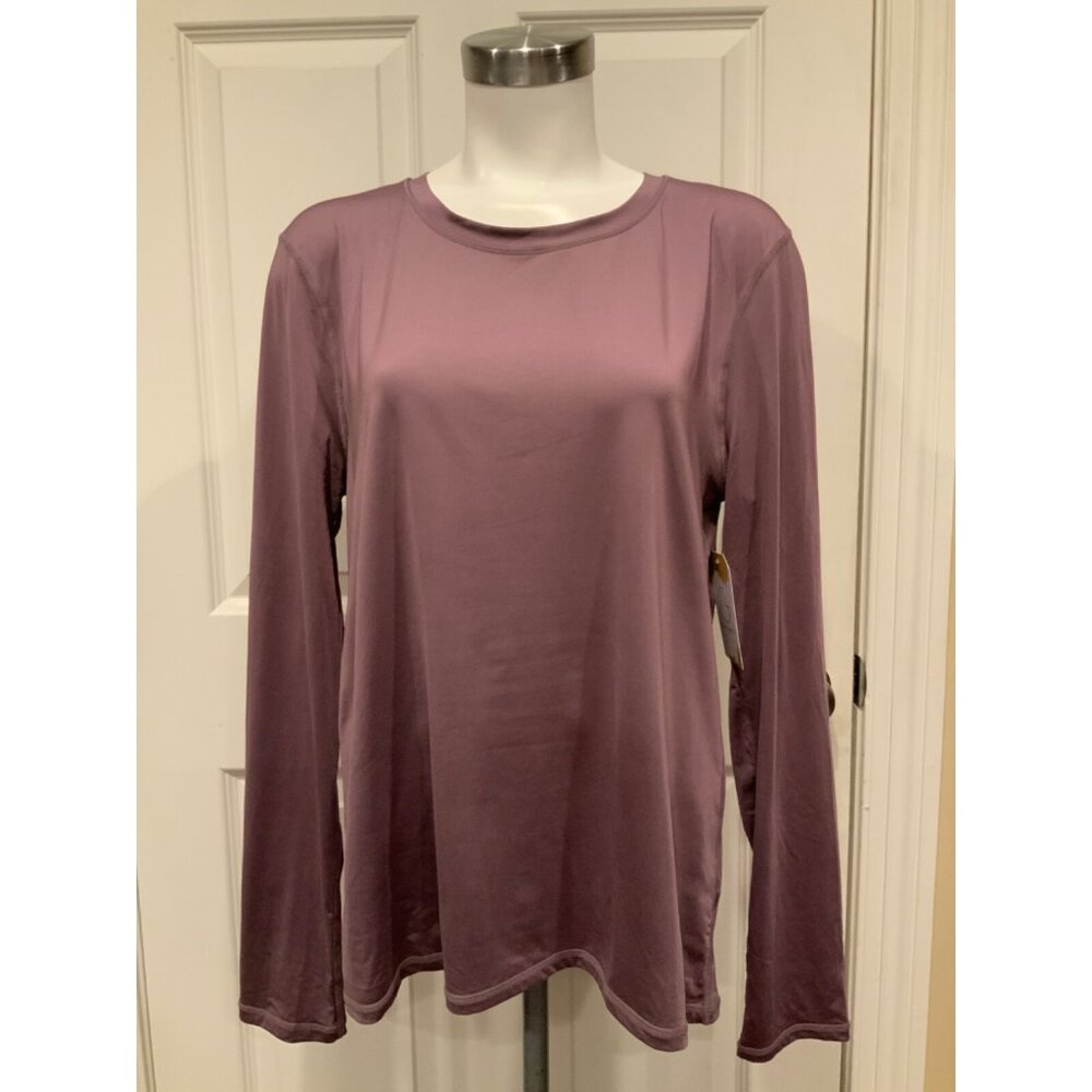 Fabletics Purple Gray Stretchy Athletic Long Sleeve Shirt, Size XXL Plus